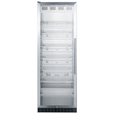 Summit Commercial 24 in. 12.6 cu. ft. Beverage Center with Adjustable Shelves & Digital Control Left Hinged - Stainless Steel | SCR1401LH