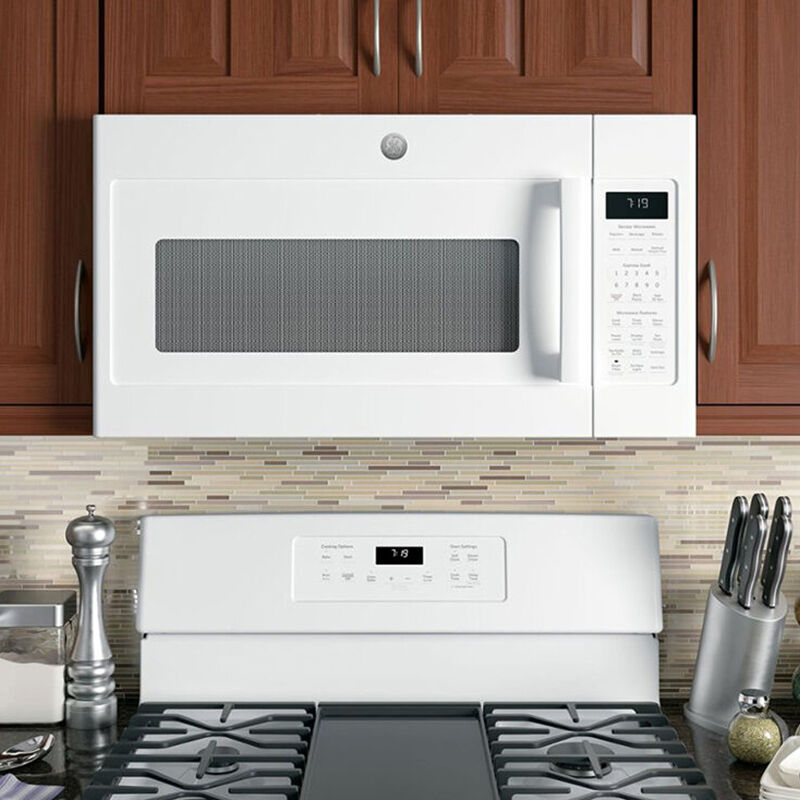GE 30" 1.9 Cu. Ft. Over-the-Range Microwave with 10 Power Levels, 400 CFM & Sensor Cooking Controls - White, White, hires