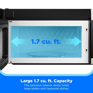 Midea 30 in. 1.7 cu. ft. 1000W Over-the-Range Microwave with 300 CFM - Black, , hires