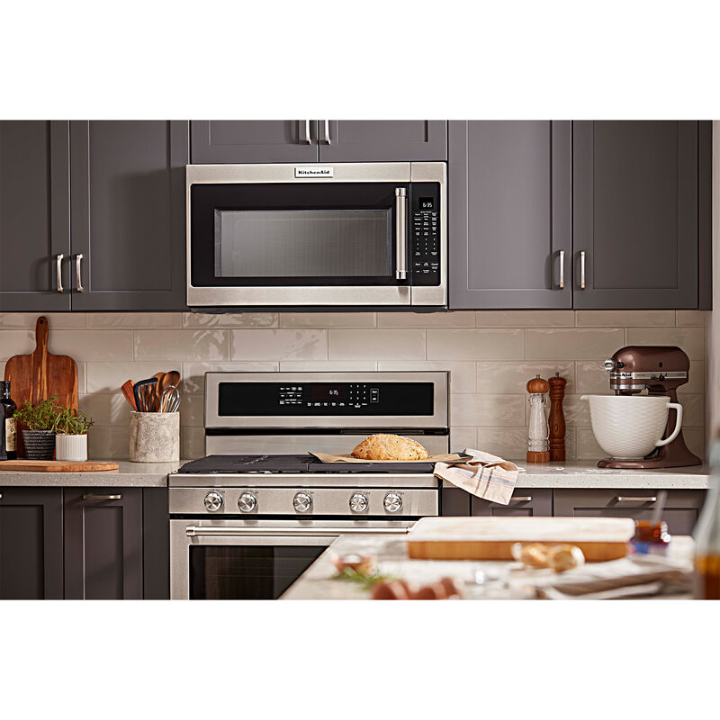 KitchenAid 30" 2 Cu. Ft. Over-the-Range Microwave with 10 Power Levels, 400 CFM & Sensor Cooking Controls - Stainless Steel, Stainless Steel, hires