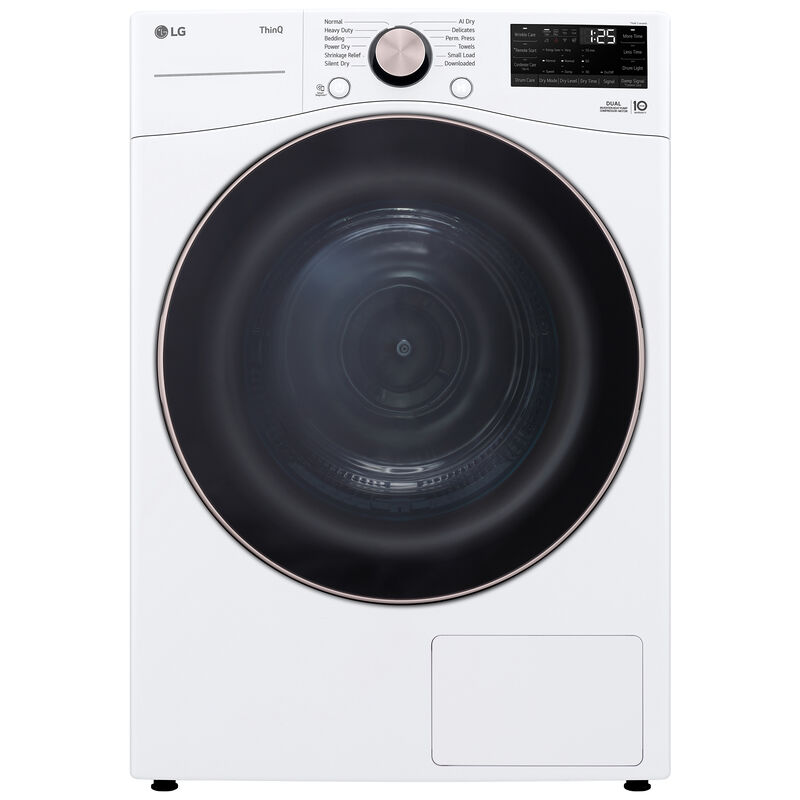 LG 27 in. 7.8 cu. ft. Smart Stackable Ventless Electric Dryer with Dual Inverter Heat Pump & AI Sensor Dry - White, , hires
