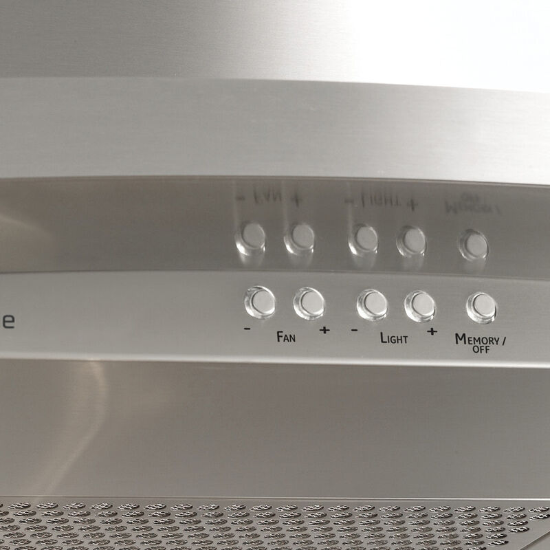 GE Profile 30 in. Convertible Chimney Style Range Hood with 420 CFM, 4 Fan Speeds & 2 LED Lights - Stainless Steel, , hires