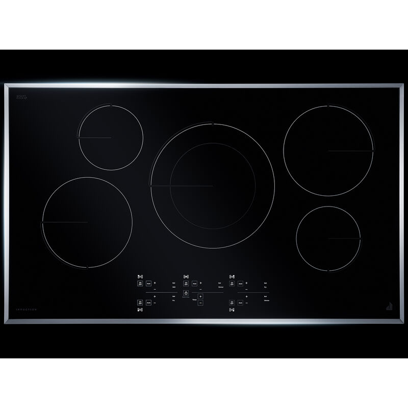 JennAir Lustre Stainless 36 in. 5-Burner Induction Cooktop with Simmer Burner & Power Burner - Stainless Steel, , hires
