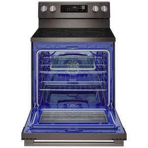 LG 30 in. 6.3 cu. ft. Smart Air-Fry True European Convection Electric Range with Radiant Burners - Black Stainless Steel, , hires