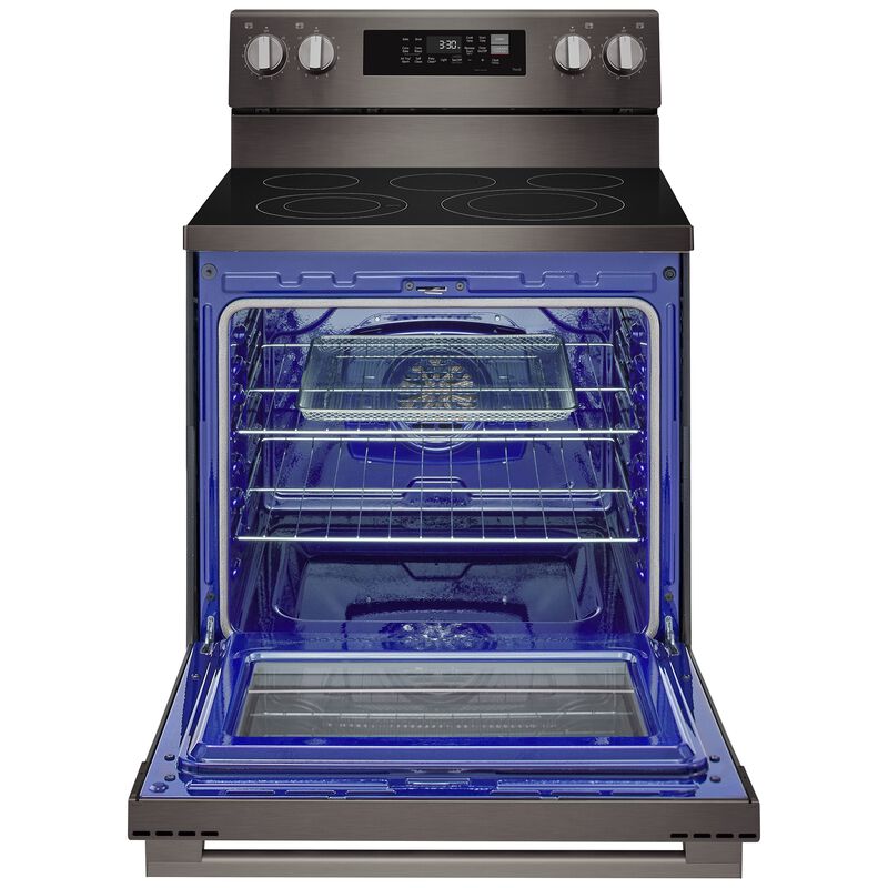 LG 30 in. 6.3 cu. ft. Smart Air-Fry True European Convection Electric Range with Radiant Burners - Black Stainless Steel, , hires