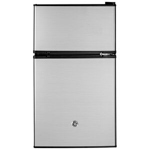 GE 19 in. 3.1 cu. ft. Mini Fridge with Freezer Compartment - Clean Steel, Clean Steel, hires