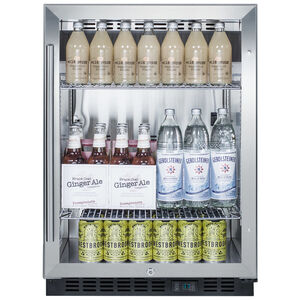 Summit 24 in. 5.0 cu. ft. Built-In Beverage Center with Adjustable Shelves & Knob(s) Control - Black, , hires