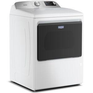 Maytag 27 in. 7.4 cu. ft. Smart Electric Dryer with Extra Power, Sensor Dry & Steam Cycle - White, White, hires