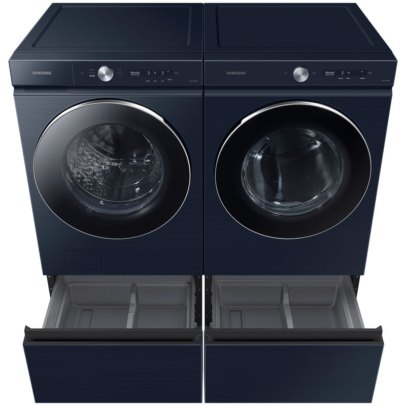 Samsung Bespoke 27 in. 7.6 cu ft. Smart Stackable Gas Dryer with AI Optimal Dry, Super Speed Dry, Sensor Dry, Sanitize & Steam Cycle - Brushed Navy, Brushed Navy, hires