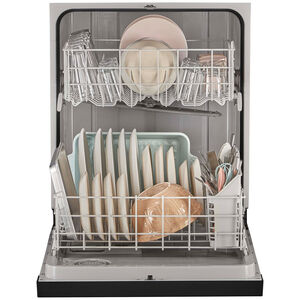 Whirlpool 24 in. Front Control Dishwasher with 59 dBa Sound Level & Pocket - Black, Black, hires