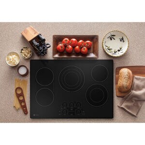 GE Profile 30 in. 5-Burner Smart Electric Cooktop with Simmer Burner & Power Burner - Black, , hires