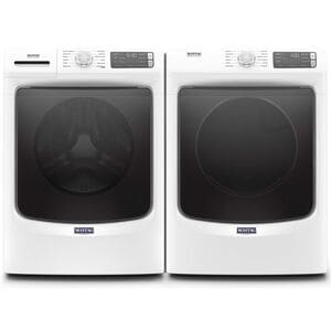 Maytag 27 in. 4.8. cu. ft. Stackable Front Load Washer with Extra Power, 16-Hr Fresh Hold Option, Sanitize & Steam Wash Cycle - White, White, hires