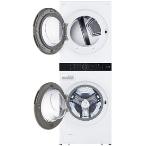 LG 27 in. WashTower with 4.5 cu. ft. Washer with 10 Wash Programs and TurboWash 360 & 7.4 cu. ft. Electric Dryer with 9 Dryer Programs, Sensor Dry & Wrinkle Care - White, White, hires