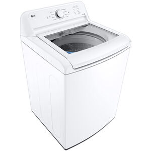 LG 27 in. 4.1 cu. ft. Top Load Washer with 4-Way Agitator, Slam Proof Glass Lid & True Balance Anti-Vibration System - White, White, hires