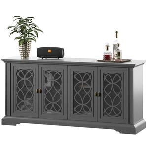 Bell'O TV Stand for TVs up to 65 with Screen Printed Doors - Antique Gray, , hires