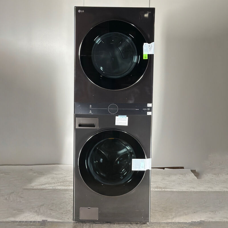 LG 27 in. WashTower with 4.5 cu. ft. Washer with 6 Wash Programs & 7.4 cu. ft. Gas Dryer with 6 Dryer Programs, Sensor Dry & Wrinkle Care - Black Steel (Open Box Good Condition), , hires