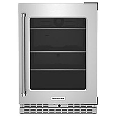 KitchenAid 24 in. 5.2 cu. ft. Built-In Undercounter Refrigerator with Glass Door - Stainless Steel | KURR314KSS