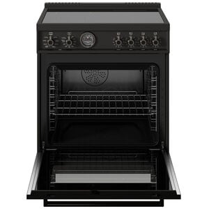 Bertazzoni Professional Series 30 in. 4.6 cu. ft. Air Fry Dual Convection Electric Range with 4 Induction Burners - Carbon, Carbon, hires