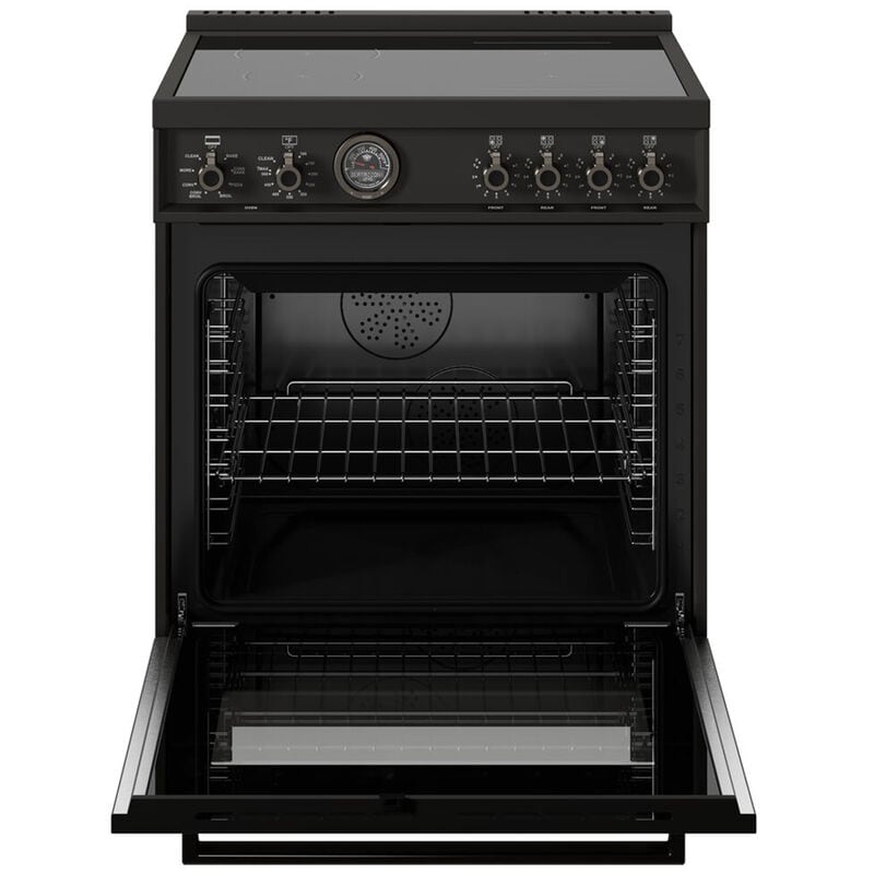 Bertazzoni Professional Series 30 in. 4.6 cu. ft. Air Fry Dual Convection Electric Range with 4 Induction Burners - Carbon, Carbon, hires