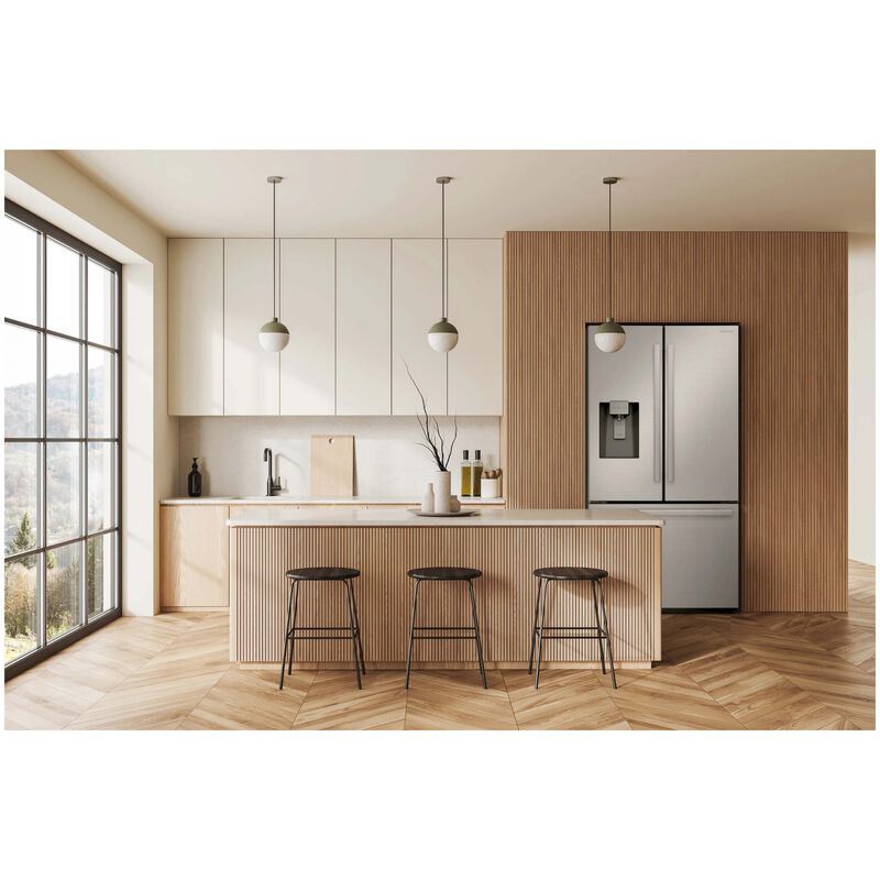Sharp 36 in. 28.9 cu. ft. Garage-Ready French Door Refrigerator with Ice & Water Dispenser - Stainless Steel, , hires