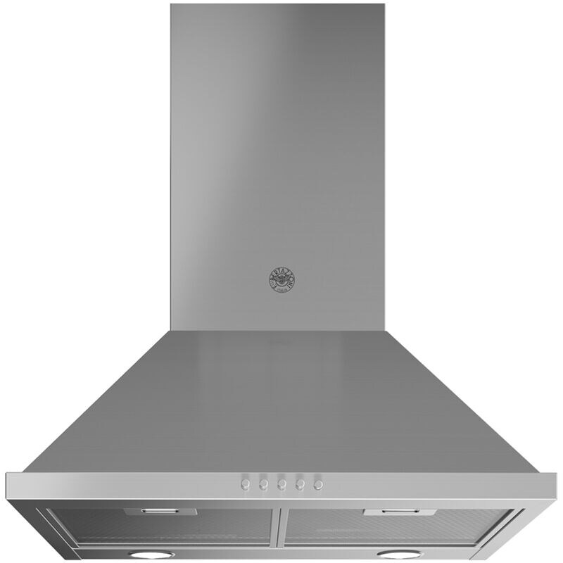 Bertazzoni Professional Series 24 in. Convertible Chimney Style Range Hood with 600 CFM, 3 Fan Speeds & 2 LED Lights - Stainless Steel, , hires