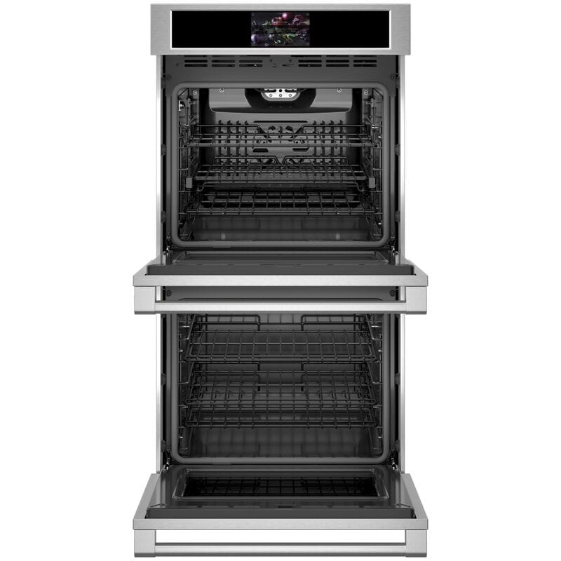 Monogram 27 in. 8.6 cu. ft. Smart Top Control Electric Double Wall Oven with True European Convection - Stainless Steel, , hires