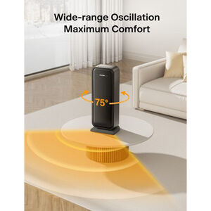 Pelonis 1500 W Oscillating Ceramic Space Heater with 2 Heat Settings - Black, , hires