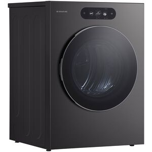 LG SIGNATURE 29 in. 9.0 cu. ft. Smart Stackable Electric Dryer with Built-In Intelligence, TurboSteam, AI Sensor Dry & Sanitize Cycle - Brushed Black Steel, , hires