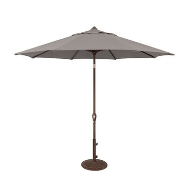 SimplyShade Aruba 9' Octagon Auto Tilt Market Umbrella in Sunbrella Fabric - Cast Silver | SSUM91A40433