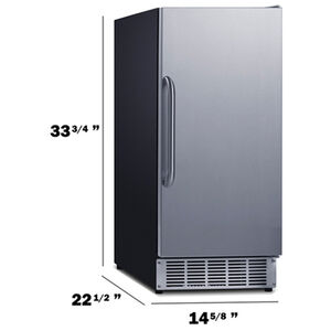 Summit 15 in. Built-In Undercounter Commercial-Use Ice Maker with 25 lb. Ice Storage, Auto-Defrost & Digital Control - Stainless Steel, , hires