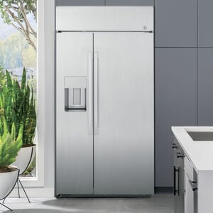GE Profile 48 in. 28.7 cu. ft. Built-In Smart Counter Depth Side by Side Refrigerator with Ice & Water Dispenser - Stainless Steel, , hires