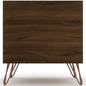 Manhattan Comfort Rockefeller Mid-Century Modern 2-Drawer Nightstand - Brown, Brown, hires