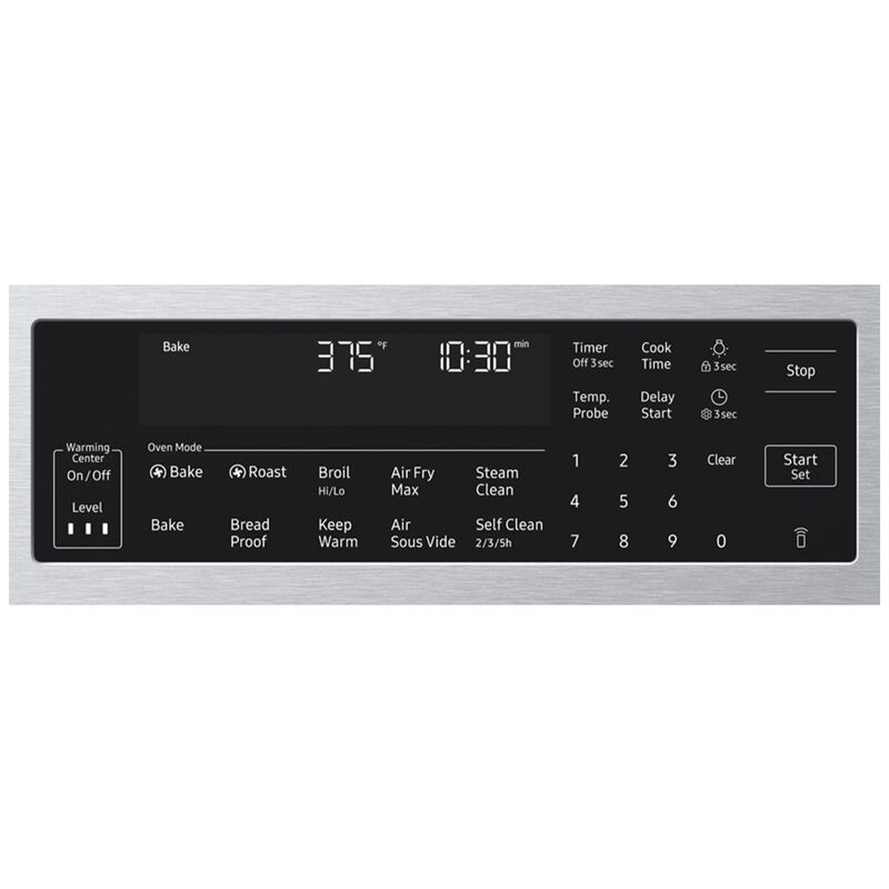 Samsung Bespoke 30 in. 6.3 cu. ft. Smart Air-Fry True European Convection Slide-In Electric Range with Radiant Burners - Stainless Steel, Stainless Steel, hires