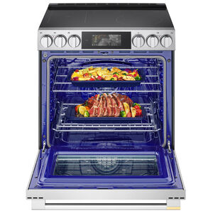 LG Signature 30 in. 6.3 cu. ft. Smart Air-Fry True European Convection Slide-in Electric Range with 4 Induction Burners & 1 Radiant Burner - PrintProof Stainless Steel, , hires