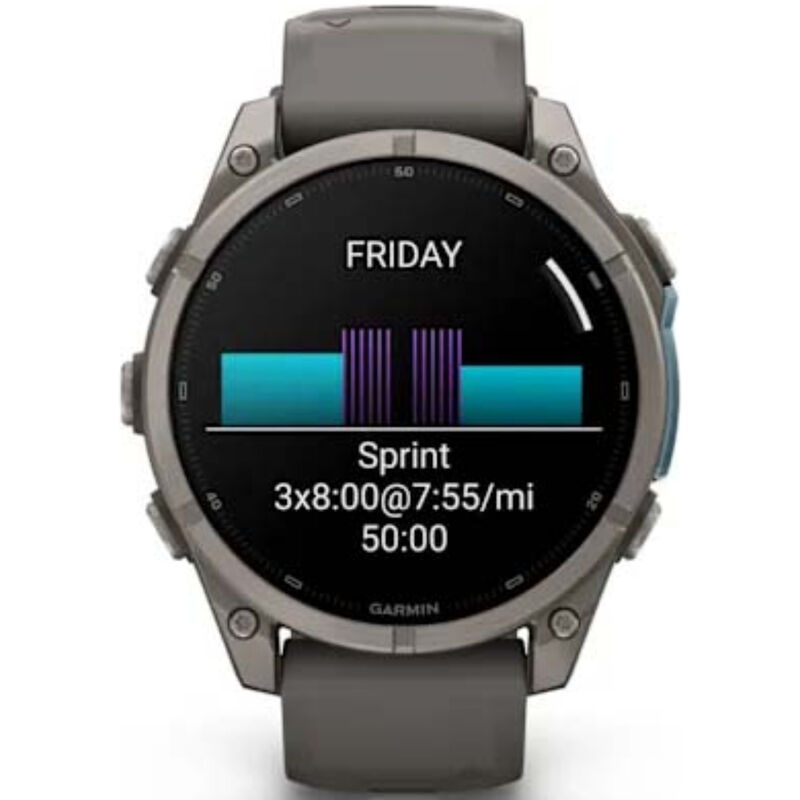 Garmin fenix 9 47 mm, AMOLED Smart Watch - Titanium with Pebble Gray Silicone Band, , hires