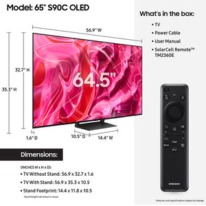 Samsung - 65" Class S90C Series OLED 4K UHD Smart Tizen TV, , hires