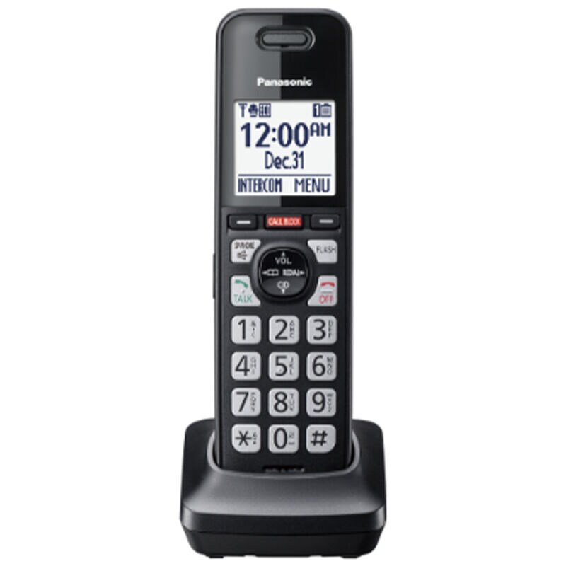 Panasonic Cordless Phone with Advanced Call Block, One-Ring Scam Alert, and 2-Way Recording with Answering Machine, 3 Handsets - Black, , hires