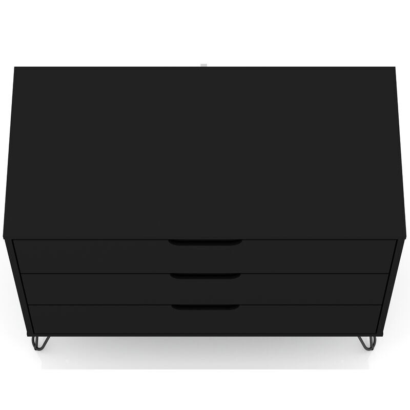 Manhattan Comfort Rockefeller Mid-Century Modern Dresser - Black, , hires