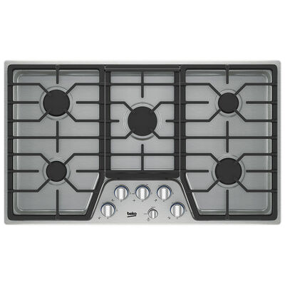 Beko 36 in. Natural Gas Cooktop with 5 Sealed Burners - Stainless Steel | BCTG36500SS