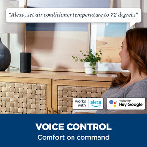 GE 12,000 BTU Smart Energy Star Window Air Conditioner with 3 Fan Speeds & Sleep Mode - White, , hires