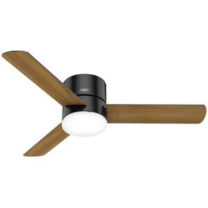 Hunter Minimus 52 in. Low Profile Ceiling Fan with LED Light Kit and Handheld Remote - Matte Black, Matte Black, hires