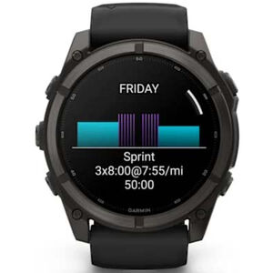 Garmin fenix 9 51 mm, AMOLED Smart Watch - Carbon Gray DLC Titanium with Black Silicone Band, , hires