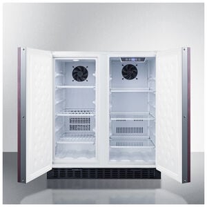 Summit 30 in. 5.4 cu. ft. Side by Side Undercounter Refrigerator - Custom Panel Ready with White Trim, , hires