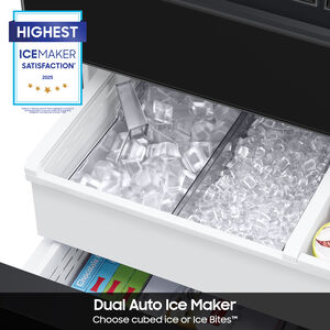 Samsung Bespoke 36 in. 22.5 cu. ft. Smart Counter Depth 4-Door French Door Refrigerator with AI Family Hub+, Beverage Center & Internal Water AutoFill Pitcher - Matte Black Steel, Charcoal Glass & Matte Black, hires