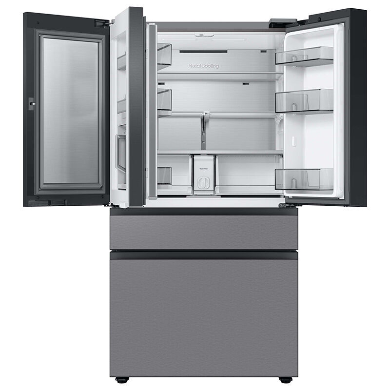 Samsung Bespoke 36 in. 22.8 cu. ft. Smart Counter Depth 4-Door French Door Refrigerator with Beverage Center & Internal Water Dispenser - Stainless Steel, Stainless Steel, hires