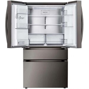 LG 36 in. 28.6 cu. ft. Smart 4-Door French Door Refrigerator with Ice & Water Dispenser - PrintProof Black Stainless Steel, PrintProof Black Stainless Steel, hires