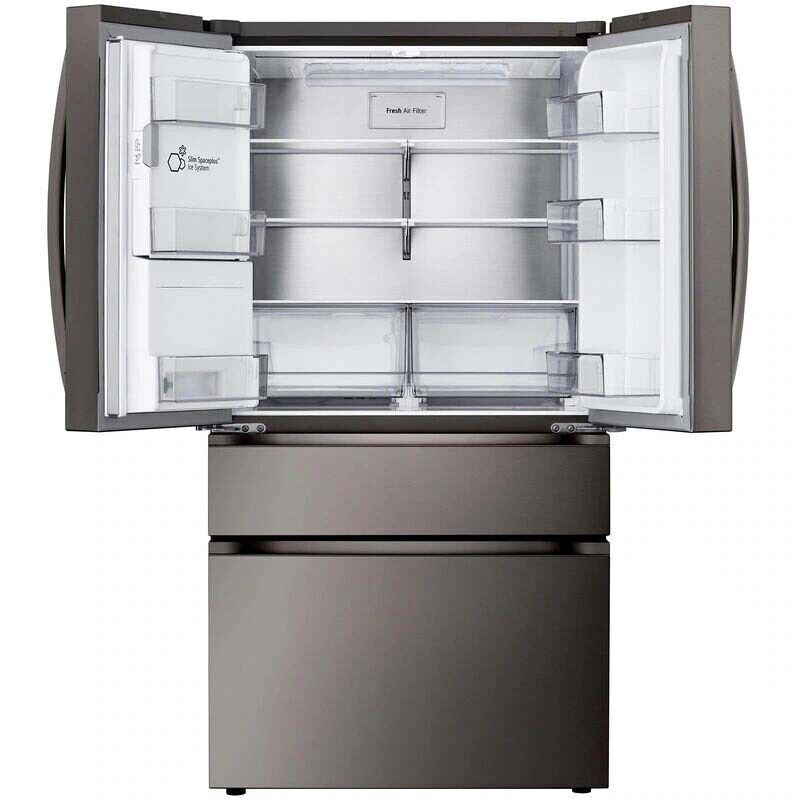 LG 36 in. 28.6 cu. ft. Smart 4-Door French Door Refrigerator with Ice & Water Dispenser - PrintProof Black Stainless Steel, PrintProof Black Stainless Steel, hires