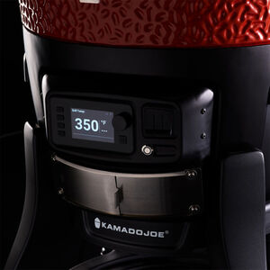 Kamado Joe Konnected Joe 18 in. Single Rack Charcoal Smoker with Built-In Thermometer & Side Table - Red, , hires
