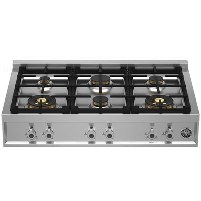 Bertazzoni Professional Series 36 in. 6-Burner Natural Gas Rangetop with Simmer & Power Burners - Stainless Steel | PROF366RTBXT