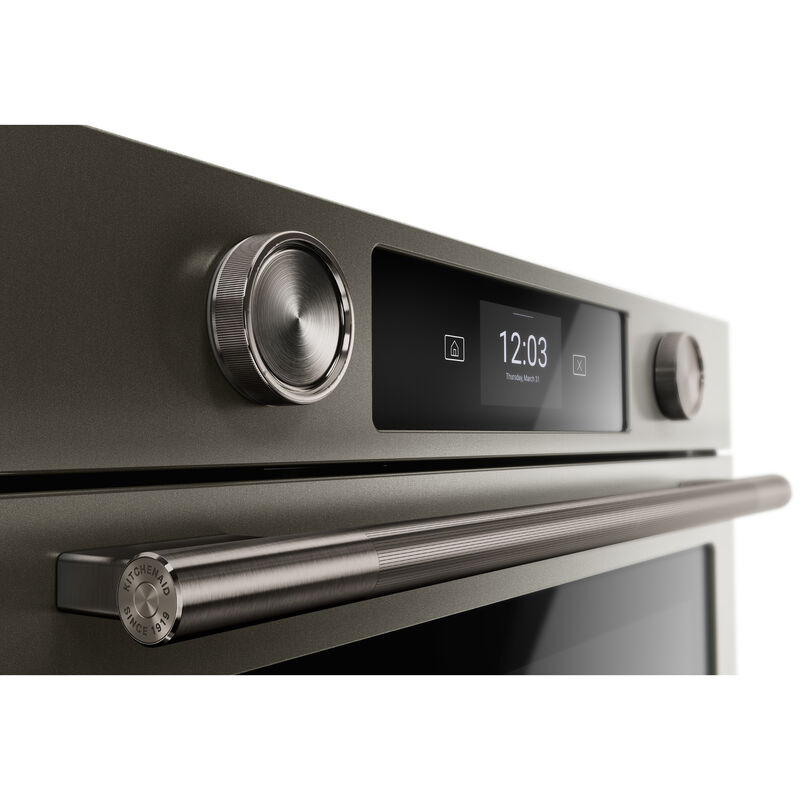 KitchenAid 30 in. 5.0 cu. ft. Smart Steam Electric Single Wall Oven with True European Convection - Black Ore, , hires